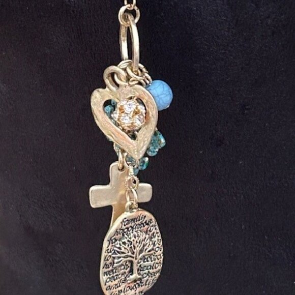 BOHO necklace with beads, cross and heart - Picture 4 of 5